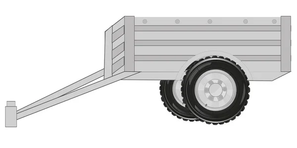Vektor Illustration Zeichnung Frachtanhänger für Auto — Stockvektor
