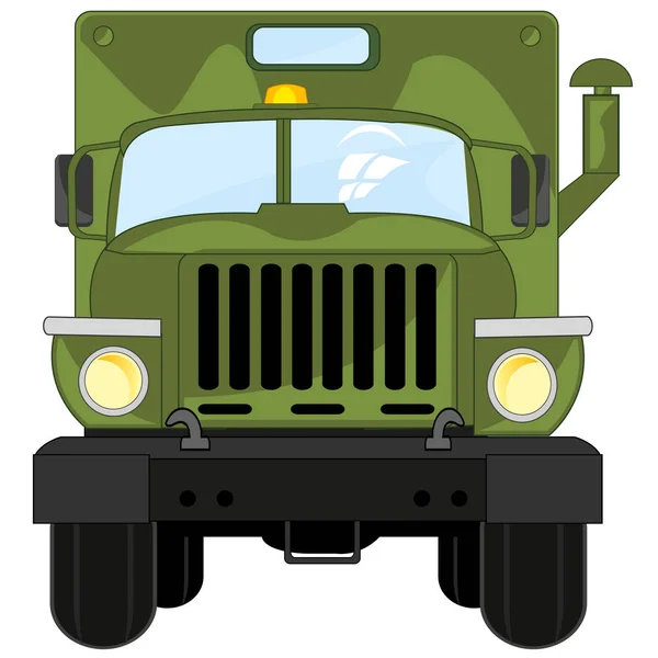 Vector illustration powerful cargo car with box — Stock Vector