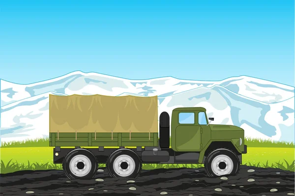 Cargo car ural sullo sfondo della natura — Vettoriale Stock