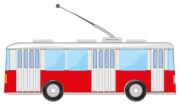 Vektorová ilustrace trolejbusu veřejné dopravy — Stockový vektor