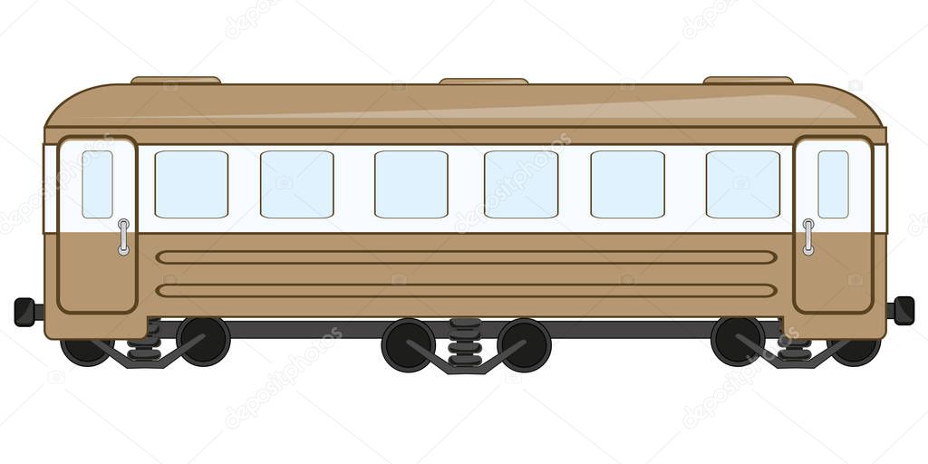 Vector illustration of the coach of the passenger train