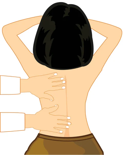 Девушка на массаже на белом фоне изолирована — стоковый вектор