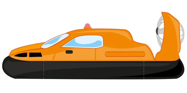 Cartoon hovercraft on white background is insulated — Stock Vector