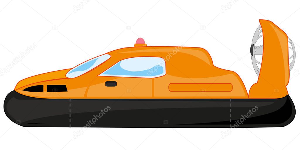 Cartoon hovercraft on white background is insulated
