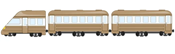 Пассажирский поезд на белом фоне изолирован — стоковый вектор