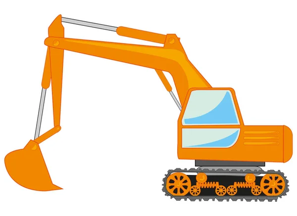 Special technology excavator on white background is insulated — 스톡 벡터