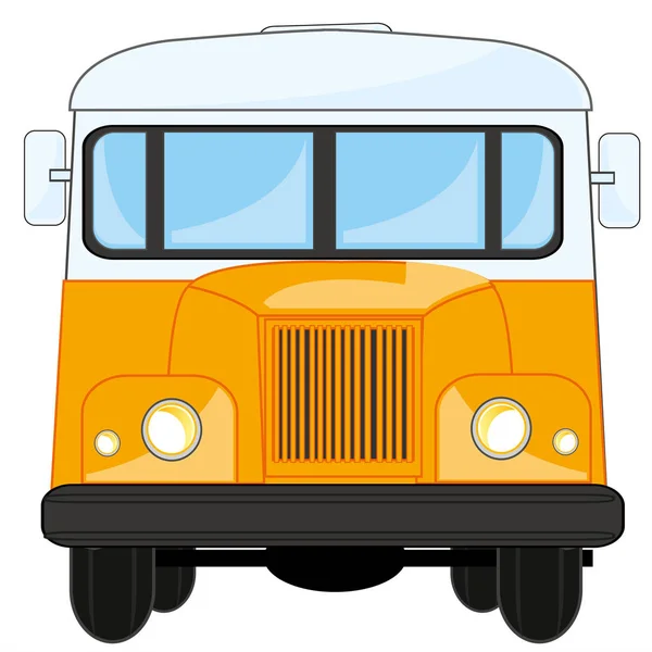 Vector illustration transport retro bus type frontal — 스톡 벡터