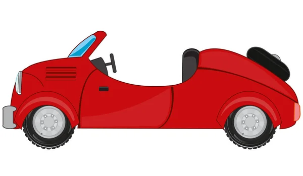 Vector illustratie van de auto met geopende paardenrug — Stockvector