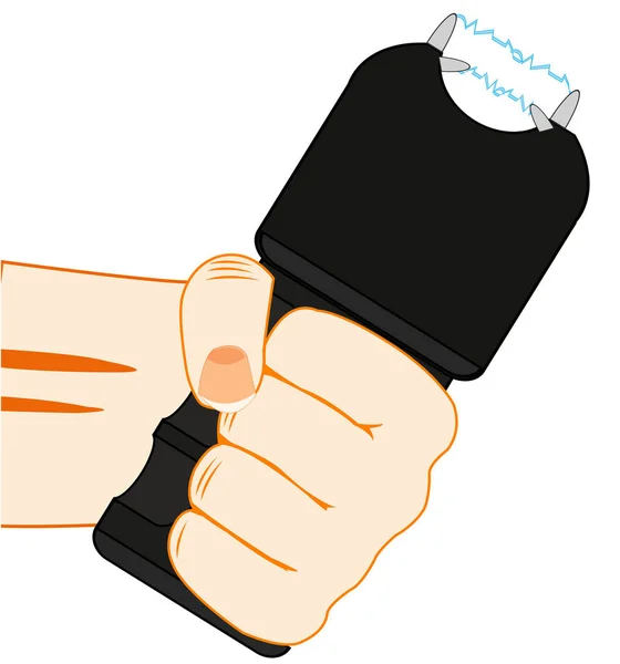 Dispositif pour le taser de défense en main de la personne — Image vectorielle