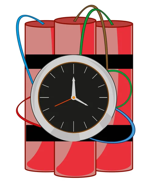 Векторні Ілюстрації Вибуховий Пристрій Затримкою Дії Годинника — стоковий вектор