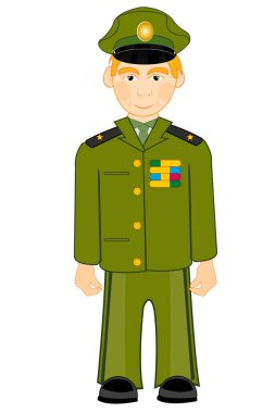 Beyaz arka planda askeri formda izole edilmiştir.