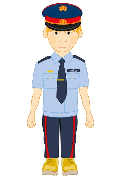 Young Man Police Year Form Service Cap — Stock Vector