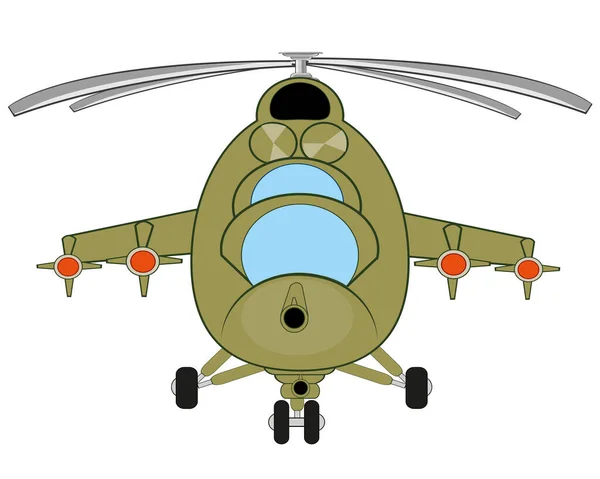 武器型前面と軍用ヘリコプターのベクトルイラスト — ストックベクタ