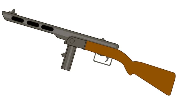 Автоматичний автоматичний пістолет на білому тлі ізольований — стоковий вектор