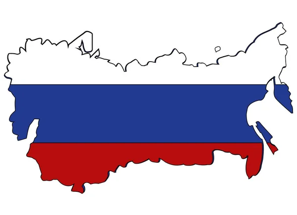Rusya Federasyonu 'nun bayrak rengi kartı. — Stok Vektör