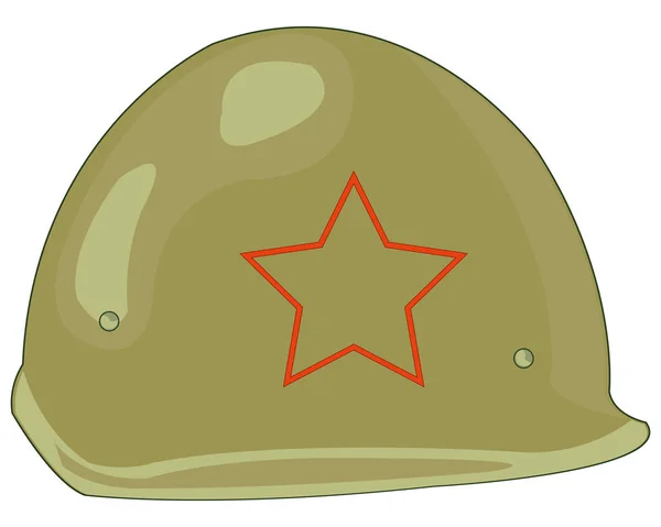 Defensive helmet of the soviet soldier on white background is insulated — Stock Vector