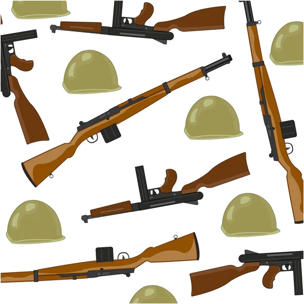 American small arms of the timeses of the second world war — Stock Vector