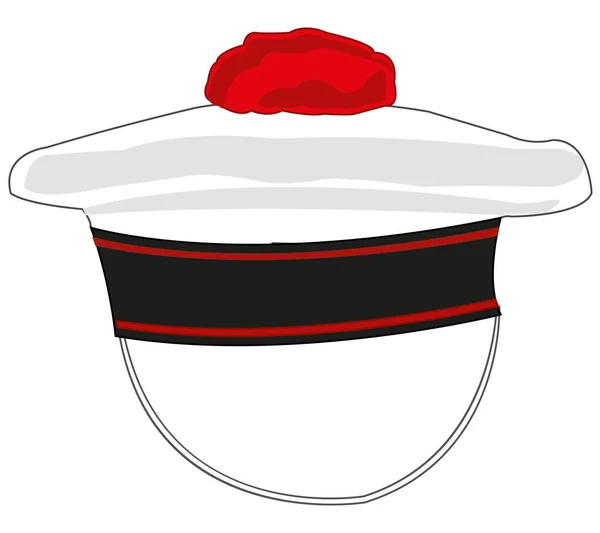 Ilustración vectorial de la copa sin pico con pompón del marinero francés — Vector de stock
