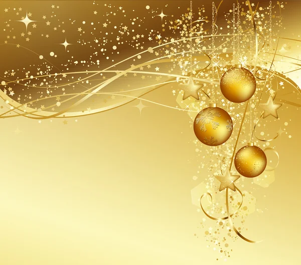 Weihnachten Hintergrund mit Goldkugeln — Stockvektor