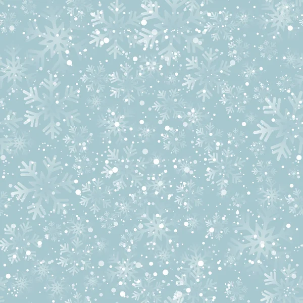 クリスマスの雪のシームレスな背景 — ストックベクタ