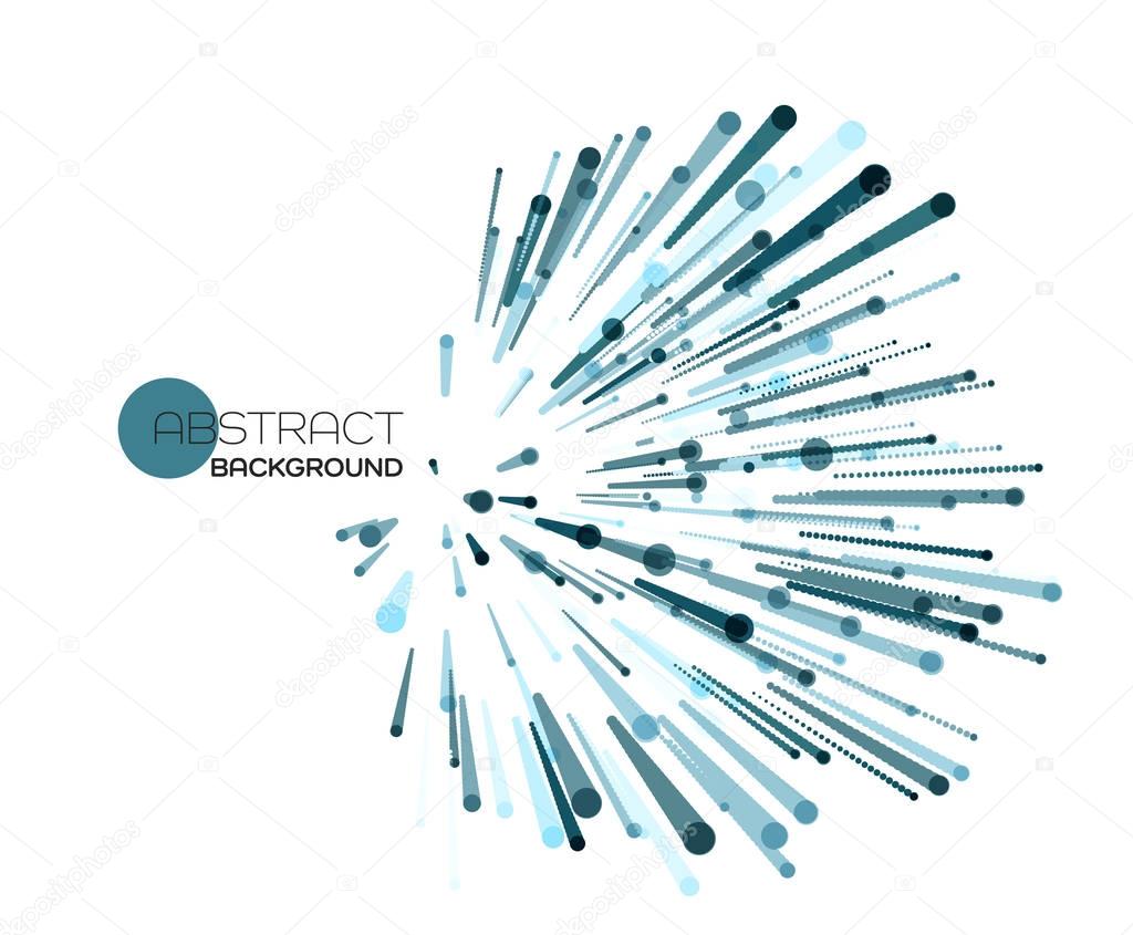 Vector abstract explosion lines. Technology and science background