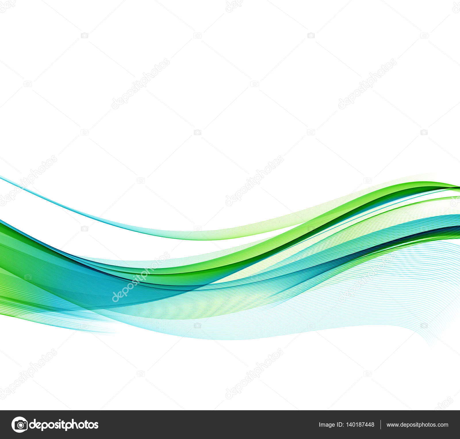 Abstract vector background, blue green wavy — Stock Vector © strizh