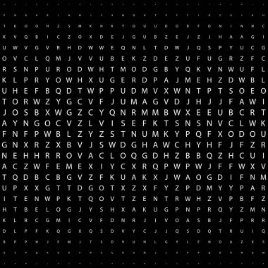 Soyut siyah beyaz deco art yazdırma noktalı resim deseni harflerle