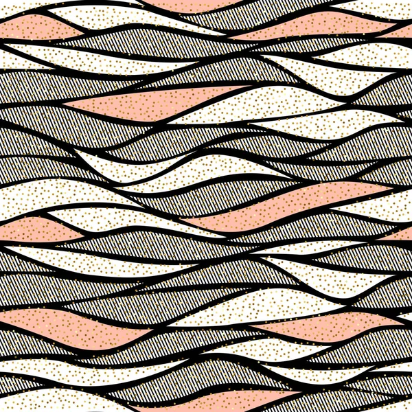 Folytonos vector hullám minta, a textil- és dekoráció. — Stock Vector