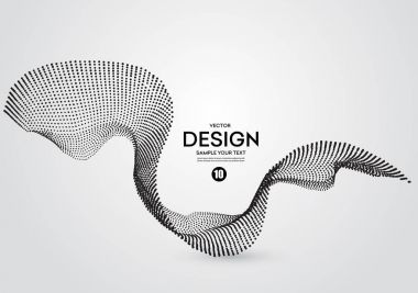 Arka plan nokta çizgili. Vektör parçacıklar. Yarı ton dalgalı alt çizgi.