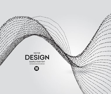 Arka plan nokta çizgili. Vektör parçacıklar. Yarı ton dalgalı alt çizgi.