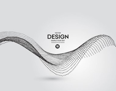 Arka plan nokta çizgili. Vektör parçacıklar. Yarı ton dalgalı alt çizgi.
