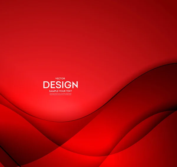 Modello vettoriale rosso Sfondo astratto con linee curve. Per la progettazione di volantini, brochure, libretti e siti web — Vettoriale Stock