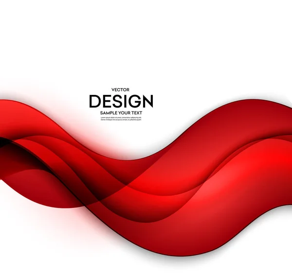 Plantilla de vector rojo Fondo abstracto con líneas curvas. Para folleto, folleto, folleto y diseño de sitios web — Vector de stock