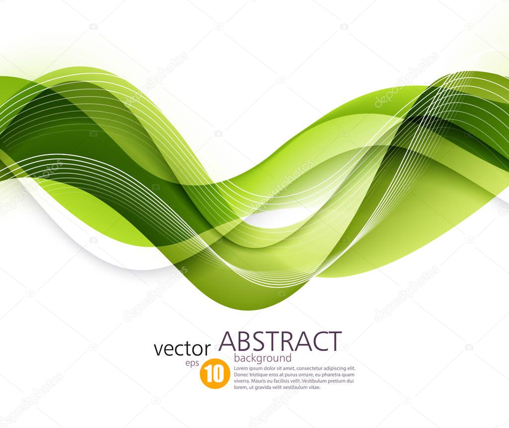 Abstract vector background, green wavy