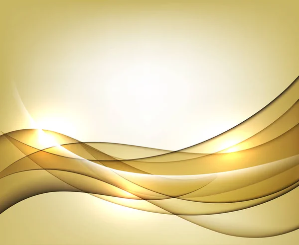 Plantilla vectorial ondulada dorada Fondo abstracto con líneas curvas transparentes. Para folleto, folleto y diseño de sitios web . — Vector de stock