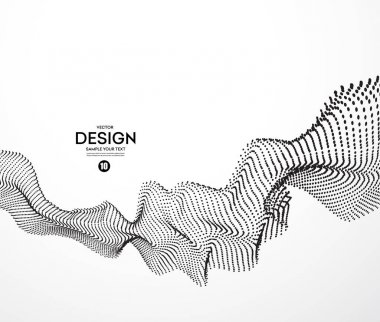 Arka plan nokta çizgili. Vektör parçacıklar. Yarı ton dalgalı alt çizgi.