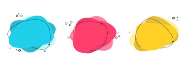 Soyut modern grafik elementler kümesi. Değişken soyut pankartlar, sıvı şekiller..