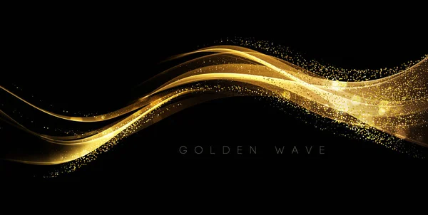 Abstrakte glänzende Farbe Gold Welle Design-Element — Stockvektor