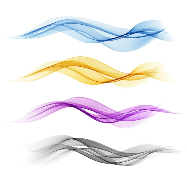 Набір кольорових елементів дизайну абстрактних хвиль — стоковий вектор