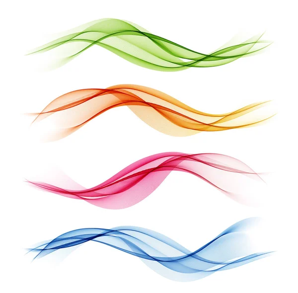Conjunto de elemento de diseño de onda abstracta de color — Vector de stock
