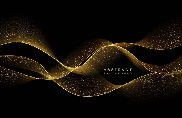 Elemento de diseño de onda de oro de color brillante abstracto — Archivo Imágenes Vectoriales