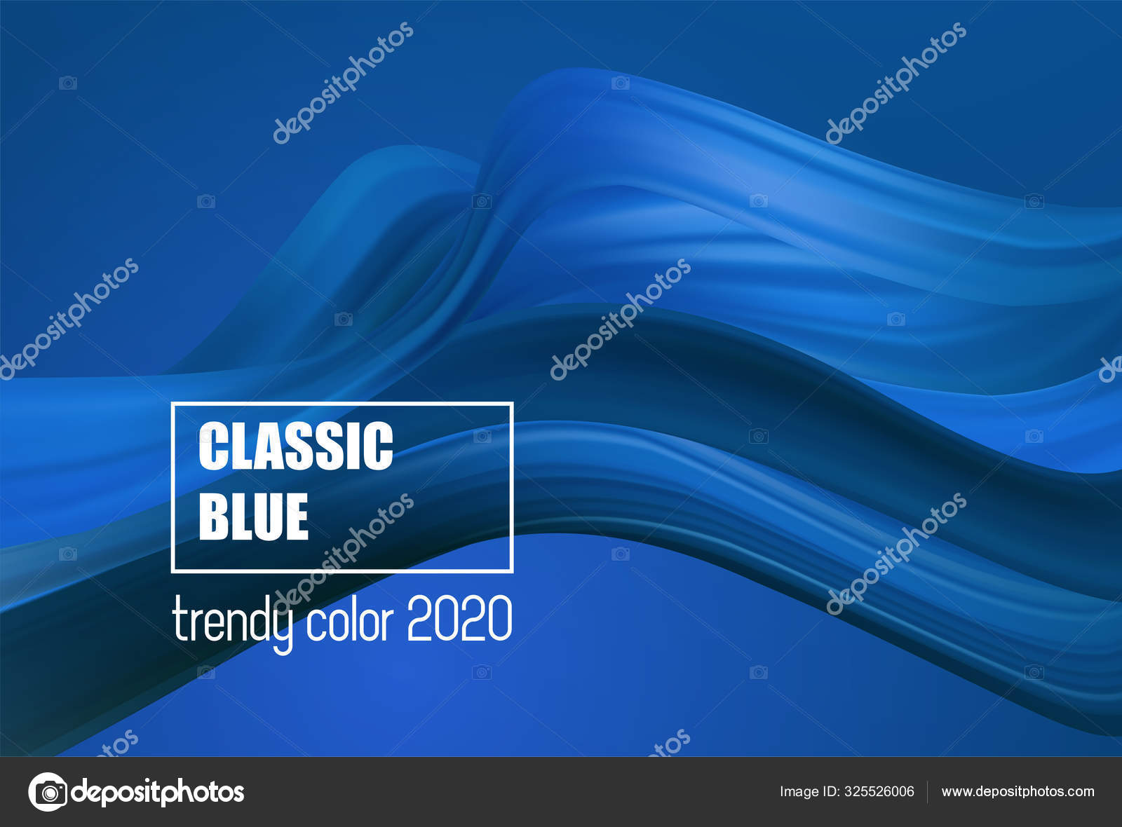 Color of the Year 2020 - Classic Blue. Fashion color trend Stock Vector