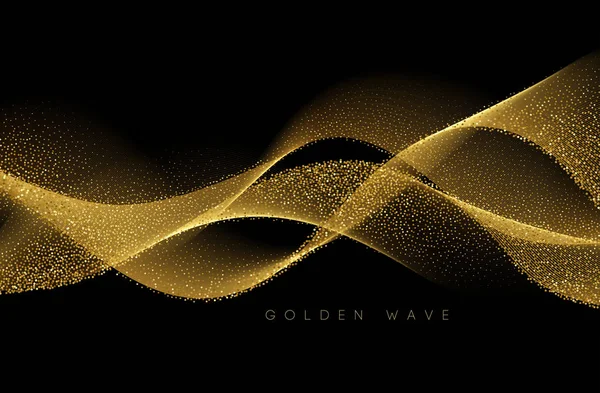 Abstrakt glänsande färg guld våg designelement — Stock vektor