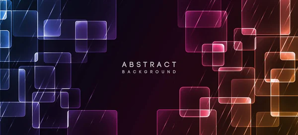 Glanzend neon ontwerp vierkante vorm abstracte achtergrond. Retro vector abstract ontwerp — Stockvector