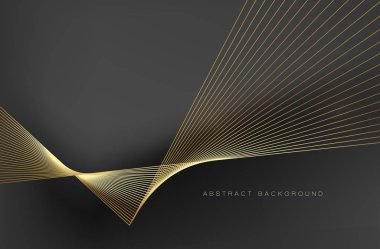 Soyut vektör arkaplanı, tasarım broşürü için altın çizgi, web sitesi, broşür.