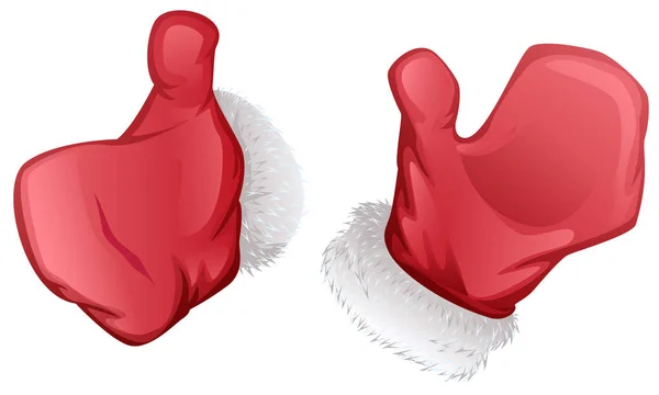 Noel Baba'nın kırmızı eldivenler — Stok Vektör
