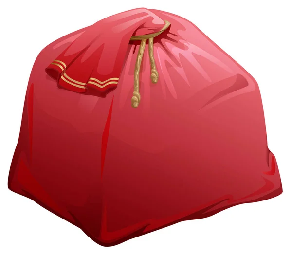 Czerwony pełny worek z darami Świętego Mikołaja — Wektor stockowy