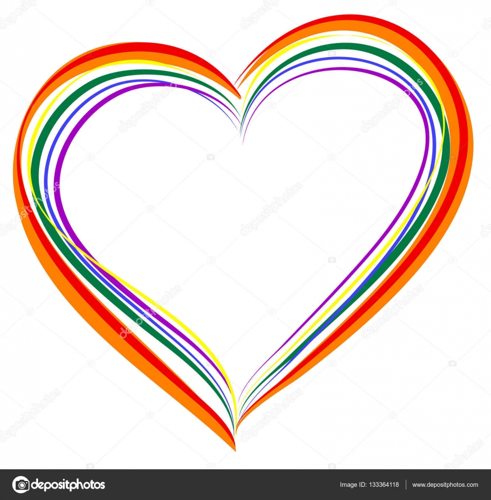 C ur arc en ciel LGBT symbole  d amour   Image vectorielle 