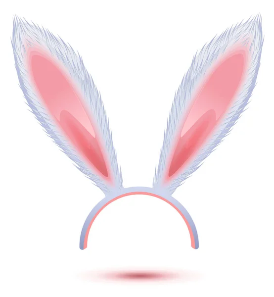 Masque blanc longues oreilles de lapin — Image vectorielle