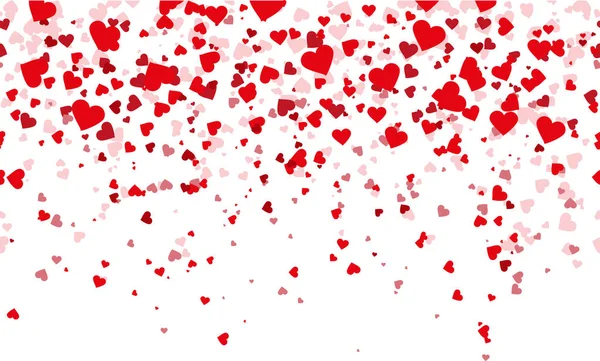 Konfetti röda hjärtan falla bakgrund — Stock vektor